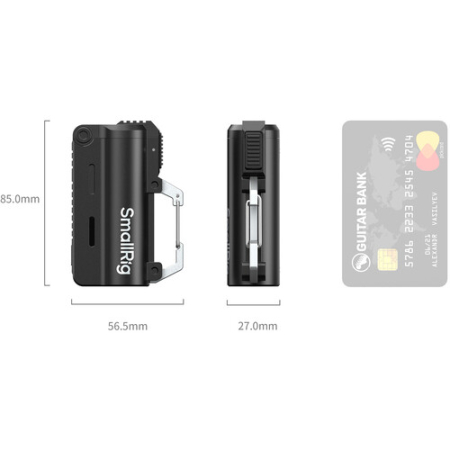 SmallRig 6091 - etui ładujące 2w1 i 2x akumulator INR21700 (czarny zestaw, 10000mAh) - wymiary, porównanie z kartą